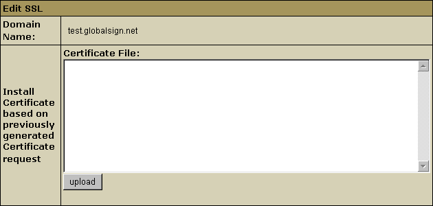 Install your Certificate by entering the certificate in text based format into this box